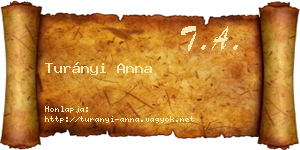 Turányi Anna névjegykártya