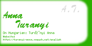 anna turanyi business card